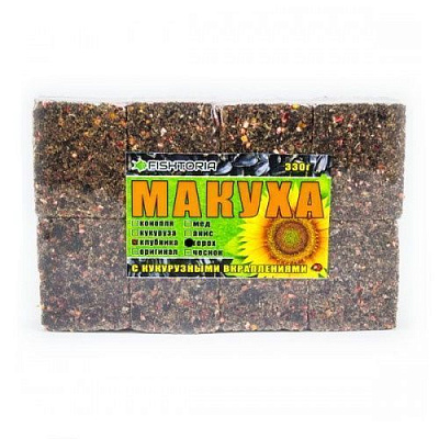 Макуха Fishtoria ПРЕСОВАНА З ВКРАПЛЕННЯМИ (8ШТ) 330 г горох