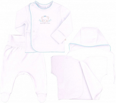 Комплект для новонароджених Bembi КП222 білий із блакитним р.56 5222001130.140
