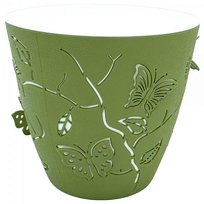 Горшок пластиковый Alyaplastik 3D NO:2 круглый 1,4 л зеленый 