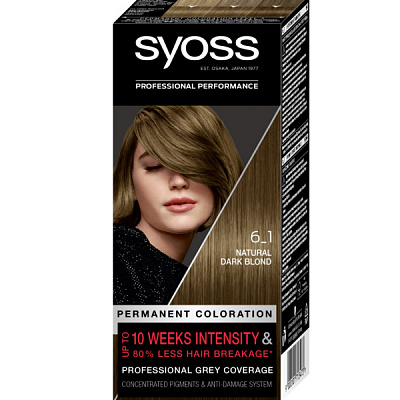 Фарба для волосся SYOSS Permanent Coloration 6-1 насичений темно-русявий 115 мл