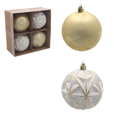 Набор елочных шаров Тайм Еко BIK7243 d 80 мм 8 см 4 шт./уп.