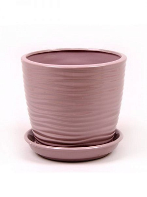 Горщик керамічний Оріана-Запоріжкераміка Грація Хвиля №2 глянець круглий 4,3л аметист