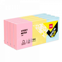 Блоки паперові самоклейкі EA01103 мiкс 38х51мм 3*100ар Deli
