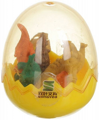 Набор ластиков Динозавры желтый