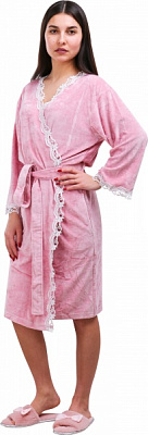 Халат домашний La Nuit Home Dantel р. XL розовый ET-416 