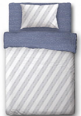 Комплект постільної білизни Laconic 1,5 біло-синій Ibodo