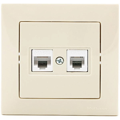 Розетка Mutlusan Candela комбинированная кремовая