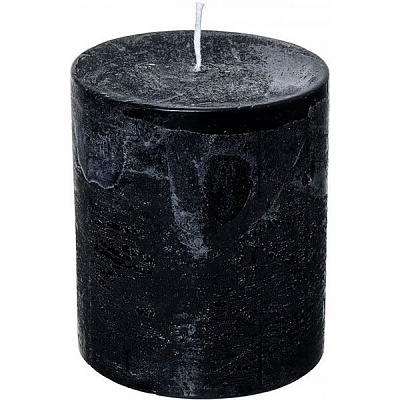 Свеча Цилиндр Рустик черный 120 мм