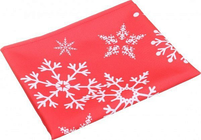 Ранер новорічний білі сніжинки 40x150 см білий із червоним ІТА ДРІМ