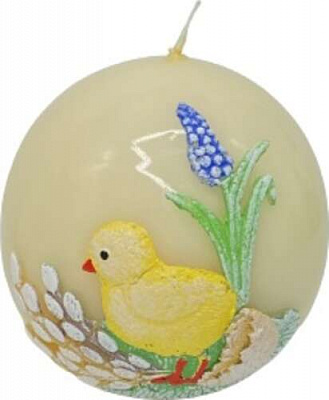 Свеча Шар 80 мм Цыпленок в ассортименте Pako-If