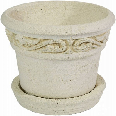 Горщик шамотний Тамянка №1 80 круглий 1,8л кремовий