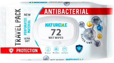 Антибактериальные влажные салфетки Naturelle с Д-пантенолом 72 шт.
