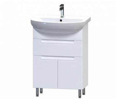 Тумба на ножках Aquarius SIMPLI белый с умывальником и ящиком Артеко 60