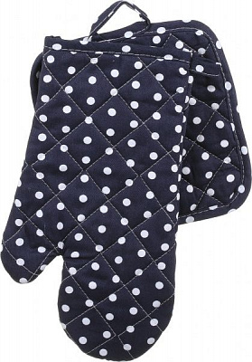 Набір кухонний прихватка та рукавиця Крапля 17x30 см синій із малюнком