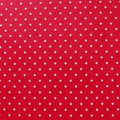 Фетр с принтом Горох красный 1 мм, 42,5x33 см