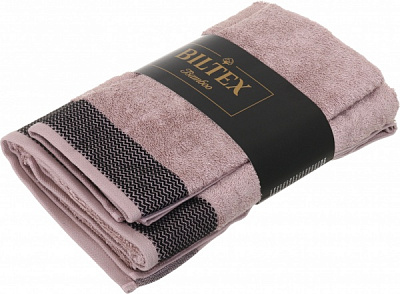 Набір рушників махрових Bamboo 50х90, 70х140 2шт темно-рожевий BILTEX