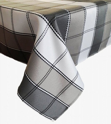 Скатертина Затишок 520-19/00 клітинка 110x140 см сірий Едельвіка