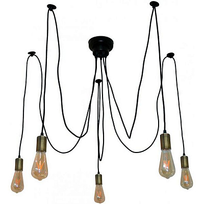 Люстра підвісна Геотон НСБ 02-5х60-960 Павучок-5 5x60 Вт E27 бронза/чорний
