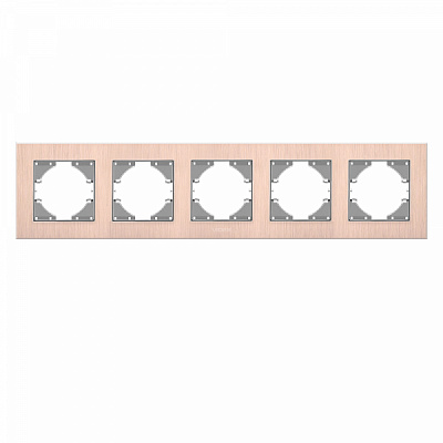 Рамка п'ятимісна Videx Binera горизонтальна мідний VF-BNFRA5H-CP