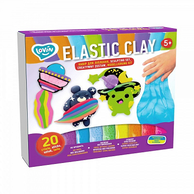 Набор для творчества Lovin Elastic Clay 20 sticks с воздушным пластилином
