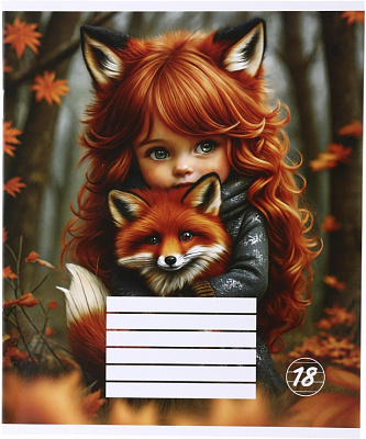 Тетрадь школьная Cat girl_25 18 листов линия Nota Bene