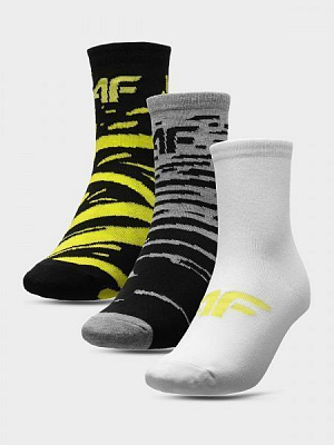 Шкарпетки 4F J4L21-JSOM203-10S+25M+21S чорно-сіро-білий р.32-35