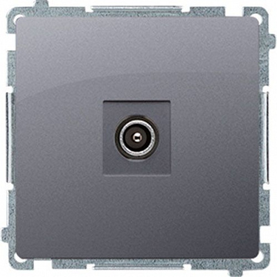 Розетка TV Simon Basic сталь BMAK3.01/21