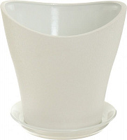 Горшок керамический Ориана-Запорожкерамика Волна №1 фигурный 6,8л белый 