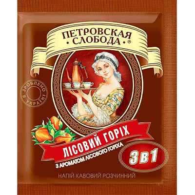 Кофейный напиток Петровская Слобода 3 в 1 Лесной орех 18 г 8886300970012 