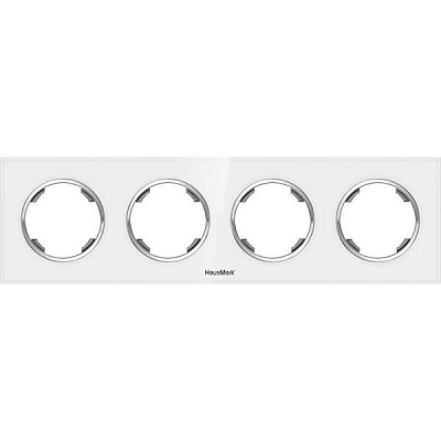 Рамка четырехместная HausMark Bela универсальная белое стекло SNG-FRG.RD20G4-WH