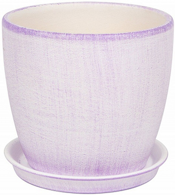 Горщик керамічний Сонет патіна круглий 1л лаванда