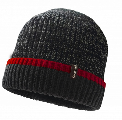 Шапка Dexshell водонепроникна (56-58 см), з червоною смужкою DH353REDSM р.S-M black