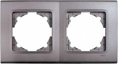 Рамка двомісна Viko Linnera Life горизонтальна сірий граніт
