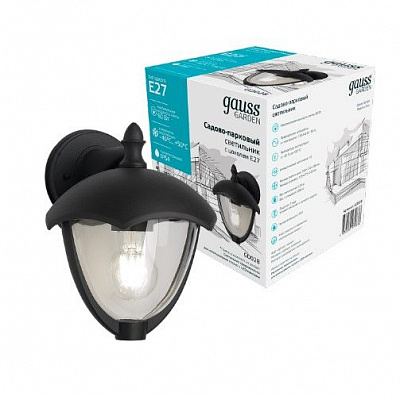 Світильник вуличний настінний Gauss Aura вниз E27 60 Вт IP54 антрацит GD028