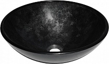 Умивальник EGO 42х42х14,5 см скляний чорний