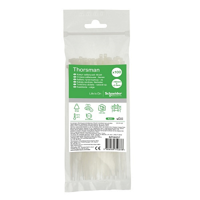 Стяжка для кабеля Schneider Electric Thorsman 160х2.5 мм 100 шт./уп. IMT46257 белый 