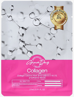 Маска тканевая для лица Grace Day с коллагеном 27 мл