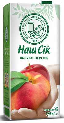 Сік Наш Сік Яблучно-персіковий з м’якоттю 1,93 л