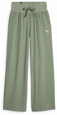 Брюки Puma HER HIGH WAIST STRAIGHT PANTS 67600744 р. XS зеленый