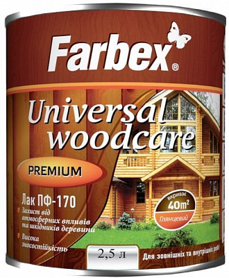 Лак алкідний ПФ-171 Farbex глянець 2.5 л безбарвний