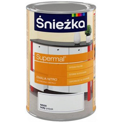 Эмаль Sniezka Supermal Nitro белая N500 1 л