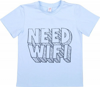 Футболка детская Roksana Need Wifi №01/16911 р.128 светло-голубой 