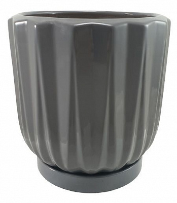 Горщик керамічний Резон Лілейник круглий 2,6 л сірий (Р286сір)