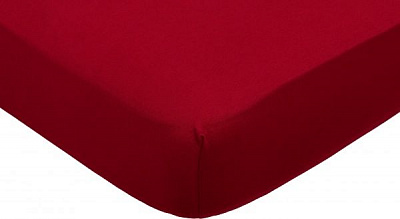 Простынь на резинке трикотажное 90x200 см бордовый Home Line 