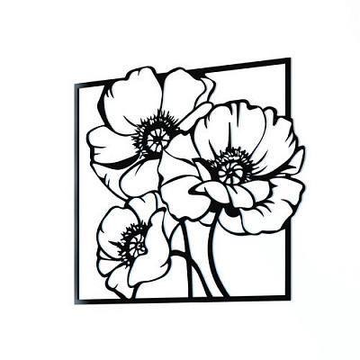 Панно Маки 3 PN206 46x46 см 