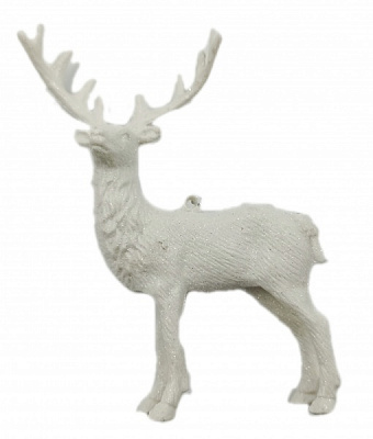 Декоративна підвіска Олень 14 см білий NY21074