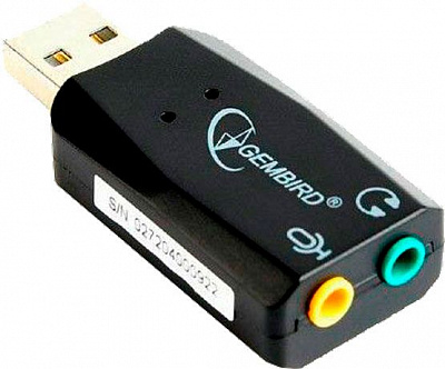 Адаптер Gembird USB 2.0 - mini-jack 3.5 мм черный (SC-USB2.0-01) 