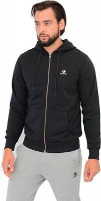 Джемпер Converse EMBROIDERED SC FULL ZIP HOODIE FT BLACK 10020341-001 р. M черный