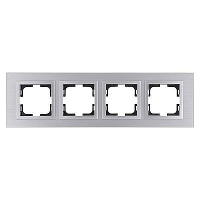 Рамка четырехместная Mono Style Aluminium универсальная серебряный 107-800000-163