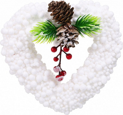 Декоративная подвеска Сердце с декором 15 см белый HL21-30a